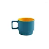 Mugs Nordic Ceramic Coffee Cup Creative Household Stackable Water Drinkware Modern Office Cappuccino Mug 350ml