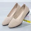 Chaussures décontractées Poigure Pointe en mâts à mâts peu profonds Doux Femmes Ballet Flats Slip Breatch On Flat Travail Mocasins Tricot Robe Q17