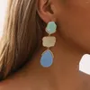 Orecchini per borchie Boemia in stile esagerato in lega in lega di resina a forma di acqua Long for Women Fashion Summer Holiday Jewelry Regali 2024