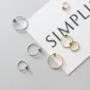 Örhängen lavifam 925 Sterling Silver Thin Ear Hook Mini Pärlaörhängen Circle Open Huggies Hoops Ear Piercing Smycken Tillbehör