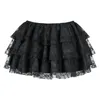 Spódnice seksowna warstwowa siatka koronkowa mini plisowana spódnica gotycka showgirl impreza taniec tutu plus size s-6xl