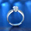 Clusterringe Aifafa 925 Fein Silber 1 Real Moissanite Crown Hochwertiges Vorschlag Ehering Band Schmuck Pass Diamant Diamant