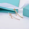 Designer Tiffayss polyvalent de nouvelles boucles d'oreilles en diamant complet plaquées avec 925 aiguille en argent 18k True Gold Womens exquis exquise de grade M84H