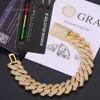 Fine Jewelry Hip Hop Men 20Mm Gold Plated Sterling Sier 3 Rows VVS Moissanite Diamond Cuban Link Bracelet