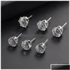 Charm Charm 6/12 Pair/Pack Stud Accse Set for Women Men Crystal Jewelry Ear Buds Exclied arring Drop Droper