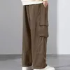 Men's Pants Wide Leg Men Trousers Streetwear Wide-leg Multi-pocketed Breathable For A Stylish Comfortable Look