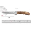 Outdoor Military Tactical Knife for Men High Hardness Survival Self Defense Portable Knife Hunting and Fishing Pear Wood Handle