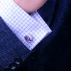 Liens 2020 KFLK Luxury Designer Shirt Cuffer Binks for Mens Brand Cuff Buttons Purple Crystal Cuff Sinks de haute qualité Abotoaduras Jewelry