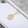 Colliers Crystal Hamsa Hands Collier Fomen Women Gold Silver plaqué Hollow Fatima Choker Colliers Tendance Bijoux Cadeau pour le Nouvel An 2022