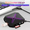 Hubs USB Splitter 3.0 One Drag Six Highspeed Externt med ljudkort TF SD -kort Multifunktion Extern konvertering Expansion Hub