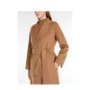 Casaco de casaco de grife casaco de cashmere casaco de luxo maxmara casaco de banheira de lã Camel