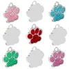 Tags Wholesale 100 Pcs Paw Dog Id Tag Nameplate Engraved Custom Personalized Cat Keyrings Collar Plate Pet Shop
