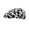 Berets Spring Summer Cow/ Leopard Print Sboys Men Polyester Peakester Feap Women Painter Takes Po Drop