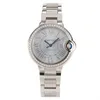 Ratten som arbetar automatiska klockor Carter Komplett uppsättning av blå ballong isplattmaskiner W4BB0028 Original Diamond Womens Watch med en diameter