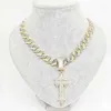 NYT BIG SWORD CROSS PENDANT STORA CHAOREN ZINC LEGOY RHINESTONE MENS HIP HOP