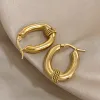 Kolczyki sojuszniki wprowadzone 316L Stal nierdzewna masywne kolczyki dla kobiet moda punkowa złoto kolor geometryczne kolczyki biżuterii Prezenty