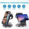 充電器3 in 1 Mangetic Wireless Charger Stand for iPhone 15 15 14 13 12 Pro Max Apple Watch 8 7 6 AirProds Pro Fast Charging Dock Station