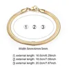 345mm Gold Plated Stainless Steel Flat Bracelet Waterproof Filmy Snake Chain for Men Women Classic Bracelets Jewellery 240417