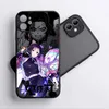 Mobiele telefoon bumpers Demon Slayer Anime voor iPhone 15 14 13 12 Mini 11 XS XR X 8 7 Pro Max plus TPU Frosted doorzichtige telefooncase Y240423