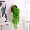 Kwiaty dekoracyjne Malt Grass Waiting Wiszący sztuczna zielona roślina Rattan Fake Vine Garden Indoor Outdoor Decor Home