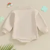 Juegos de ropa Pudcoco Infant Baby Rompers de manga larga Cuello de la tripulación Letras de otoño ropa para niñas chicas 0-18m
