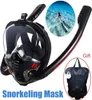 JSJM snorkling mask vuxen undervattens anti dimma full ansikte dykning mask snorkel dykglasögon simning snorkel dykning utrustning 240409