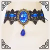 Colliers 2021New Collares Sexy Gothic Chokers Crystal Black Lace Ner Collier Vintage Victorien Victorien Chocker Steampunk Bijoux