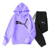 Men's and Women's Hooded Sweatshirt Two Piece Set Couple Jogging Sweatshirt Spring Street Clothing Tracksuit Sportswear Set