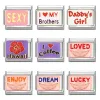 Strands Mody Dream Lucky Love Words Italienisch Charm Links Quadratperlen passen 9 mm italienisches Armband Edelstahl DIY Machen Sie Geschenke