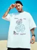 Summer Casual Loose Tshirt Kort ärm Mens Fashion Printing Stora 8xl Hip Hop -par bär halva ärm Cotton Top 240411