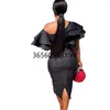 Ethnic Clothing Zwarte Afrikaanse Jurken Voor Vrouwen Dashiki Bodycon Office Lady Pencil Dress Kleding Mode Elegante Dames Afrika