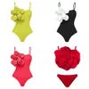 3d 2024 Flower Bikini Set met deksel Swimsuit Women Sexy Floral Swimwear High Taille Monokini Desire Bodysuit Swim Suit 240309