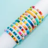 Strands New Design 5x6mm Arch Beads Bangle For Women Bohemian Colorful Beaded Elastic Bracelets Rainbow Jewelry