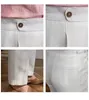 Pantalones italianos de 100% de lino Men de cintura alta de cintura recta Pantalones de primavera de verano Pantalones casuales transpirables 240421