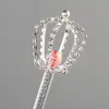 Bijoux Crystal Wand Gold / Silver Color Royal Princess Round Crystal Ball Sceptre King Queen Costume de fête de mariage Bridal Costume