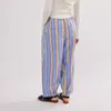 Women's Pants Hirigin Women Striped Pajama Casual Loose Low Rise Wide Leg Lounge Soft Comfy Palazzo Joggers With Pockets Sleepwear