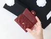 Caviar Leather Cardholder CC Mens Mens Wallet Designer Holder Mini Zippy Wallets Preste Pink Key Pouch Coin Coin Womens Poke Card Fashion Bag