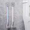 Innehavare toalett rengöring silikon borste golfhuvud badrum vägg krok hängande långt handtag squatting pan renare hushåll wc gap remover