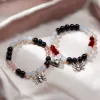 Strands 2Pcs/Set Gothic Spider Animal Beaded Bracelet Creative Heart Magnetic Matching Couple Bracelets for Women Men Halloween Jewelry