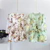 Designer lente/zomer nieuwe bubbel schouderhuls veter details tulip bud ontwerp mini -jurk