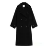 Designer Coat Cashmere Coat Luxury Coat Maxmaras Womens Ny dubbelbröstrock dubbel ull blandad lång kappa