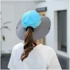 Womens UV Protection Wide Brim Sun Hats Cooling Mesh Ponytail Hole Cap Foldable Travel Outdoor Fishing Hat 240417