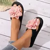 Flower Pearl Flip Flops for Women 2023 Summer Platform Clip Toe toe Slippers Woman Casual Slipon Wedge Sandals Plus Size 43 240420