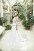 Elegancka 3/4 długich rękawów A-line Bohemian Wedding Dress Cheao White Lace Alliqued plus size plażka ślubna boho suknia ślubna