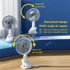 Andere apparaten Portable USB-oplaadventilator 3-versnellingen Wireless Electric Fan Manual Fan Clip Type Circulerende koelventilator voor Home Camping Desktop Office J240423