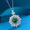 Kettingen S925 Silver Imitation Emerald 10 Sugar Tower ketting Hanger voor dameslicht luxe mode