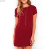 Basic Casual Dresses 2024 Summer Brief Sexy Casual Basic Dress Women Short Sleeve O Neck Classic All-Match Slim Midi Party Bodycon Pencil Shift DressL2404