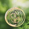 Decorative Figurines Rotating Wind Chimes Foldable Chinese Fortune Treasure Ornament Stainless Steel Outdoor Hanging Decor Year Garden Room