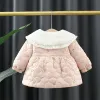 Coats Winter Newborn Baby Girl Clothes Print Thick Warm Outerwear for Girls Baby Clothing Cotton Christmas Sweet Princess Baby Coats