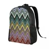 Sac à dos personnalisé Boho Home Men Women Femme Book Book pour l'école Collège chic Résumé Sacs en zigzag géométrique